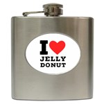 I love jelly donut Hip Flask (6 oz) Front