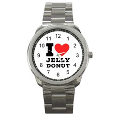I Love Jelly Donut Sport Metal Watch by ilovewhateva