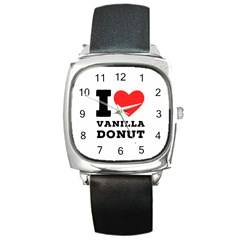 I Love Vanilla Donut Square Metal Watch by ilovewhateva