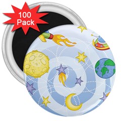 Science Fiction Outer Space 3  Magnets (100 Pack) by Ndabl3x