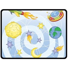 Science Fiction Outer Space Fleece Blanket (large) by Ndabl3x