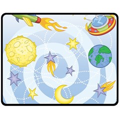 Science Fiction Outer Space Fleece Blanket (medium) by Ndabl3x