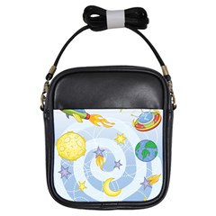 Science Fiction Outer Space Girls Sling Bag by Ndabl3x