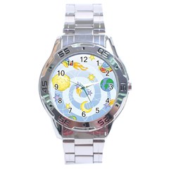 Science Fiction Outer Space Stainless Steel Analogue Watch
