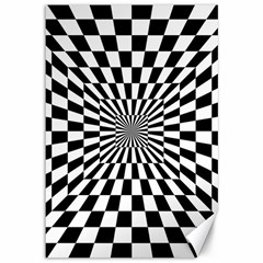 Optical Illusion Chessboard Tunnel Canvas 12  X 18 