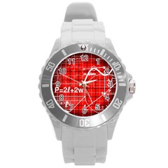 Geometry Mathematics Cube Round Plastic Sport Watch (l)