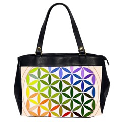 Mandala Rainbow Colorful Oversize Office Handbag (2 Sides) by Ndabl3x