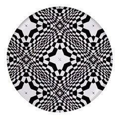 Tile Repeating Pattern Texture Round Glass Fridge Magnet (4 Pack) by Ndabl3x