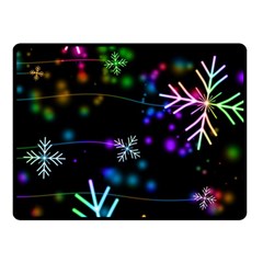 Snowflakes Snow Winter Christmas Two Sides Fleece Blanket (small) by Ndabl3x