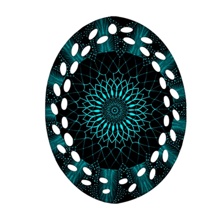 Ornament District Turquoise Oval Filigree Ornament (Two Sides)
