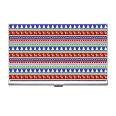 Christmas Color Stripes Pattern Business Card Holder by Ndabl3x