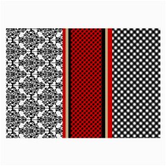 Background Damask Red Black Large Glasses Cloth (2 Sides) by Ndabl3x