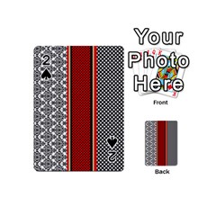 Background Damask Red Black Playing Cards 54 Designs (mini) by Ndabl3x