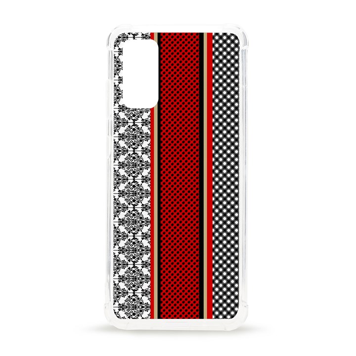 Background Damask Red Black Samsung Galaxy S20 6.2 Inch TPU UV Case