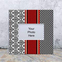 Background Damask Red Black White Box Photo Frame 4  X 6  by Ndabl3x