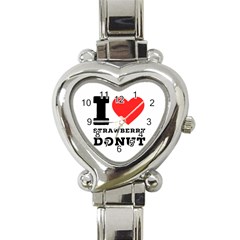 I Love Strawberry Donut Heart Italian Charm Watch by ilovewhateva