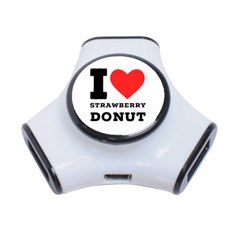 I Love Strawberry Donut 3-port Usb Hub by ilovewhateva