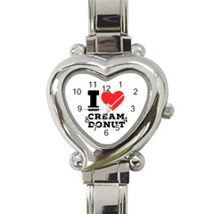 I Love Cream Donut  Heart Italian Charm Watch