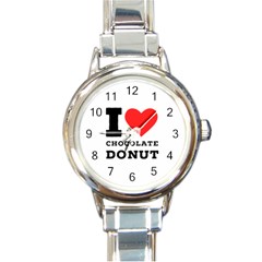 I Love Chocolate Donut Round Italian Charm Watch by ilovewhateva