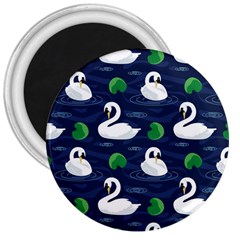 Swan Pattern Elegant Design 3  Magnets by Vaneshart