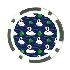 Swan Pattern Elegant Design Poker Chip Card Guard by Vaneshart