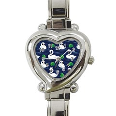 Swan Pattern Elegant Design Heart Italian Charm Watch