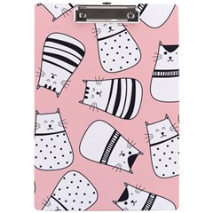 Cute Cats Cartoon Seamless-pattern A4 Acrylic Clipboard by Vaneshart