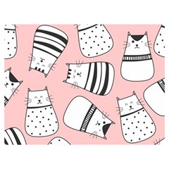 Cute Cats Cartoon Seamless-pattern Two Sides Premium Plush Fleece Blanket (extra Small) by Vaneshart