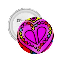 Stained Glass Love Heart 2 25  Buttons by Vaneshart