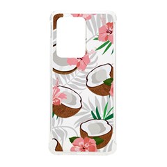 Seamless Pattern Coconut Piece Palm Leaves With Pink Hibiscus Samsung Galaxy S20 Ultra 6 9 Inch Tpu Uv Case by Vaneshart