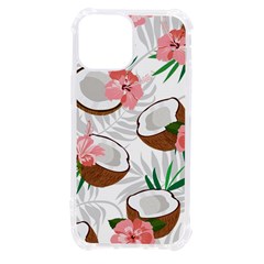 Seamless Pattern Coconut Piece Palm Leaves With Pink Hibiscus Iphone 13 Mini Tpu Uv Print Case
