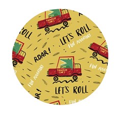 Childish-seamless-pattern-with-dino-driver Mini Round Pill Box (pack Of 3)