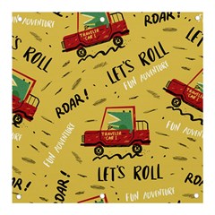 Childish-seamless-pattern-with-dino-driver Banner And Sign 3  X 3 