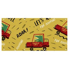 Childish-seamless-pattern-with-dino-driver Banner And Sign 8  X 4 