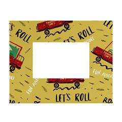 Childish-seamless-pattern-with-dino-driver White Tabletop Photo Frame 4 x6 