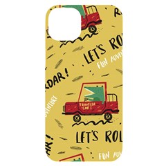 Childish-seamless-pattern-with-dino-driver Iphone 14 Plus Black Uv Print Case