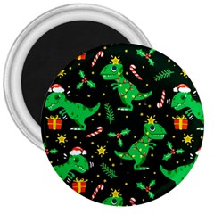 Christmas-funny-pattern Dinosaurs 3  Magnets by Vaneshart