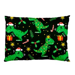 Christmas-funny-pattern Dinosaurs Pillow Case by Vaneshart