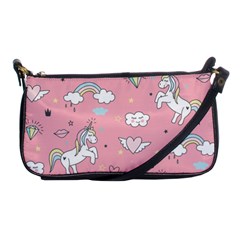 Cute-unicorn-seamless-pattern Shoulder Clutch Bag by Vaneshart