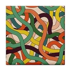 Snake Stripes Intertwined Abstract Face Towel by Vaneshop