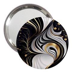 Pattern Gold Marble 3  Handbag Mirrors