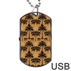 Camel Palm Tree Dog Tag Usb Flash (one Side) by Vaneshop