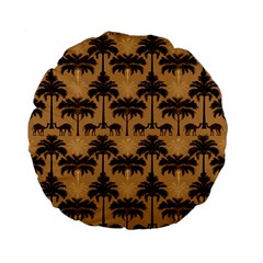 Camel Palm Tree Standard 15  Premium Flano Round Cushions by Vaneshop