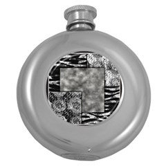 Background Pattern Geometric Design Round Hip Flask (5 Oz)