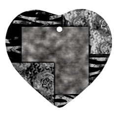 Background Pattern Geometric Design Heart Ornament (two Sides) by Vaneshop