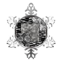 Background Pattern Geometric Design Metal Small Snowflake Ornament by Vaneshop