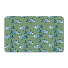 Fishes Pattern Background Theme Magnet (rectangular) by Vaneshop