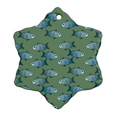 Fishes Pattern Background Theme Ornament (snowflake) by Vaneshop