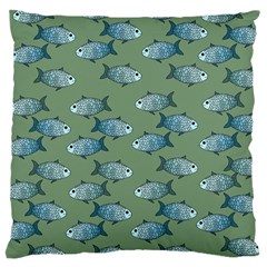 Fishes Pattern Background Theme Large Cushion Case (two Sides) by Vaneshop