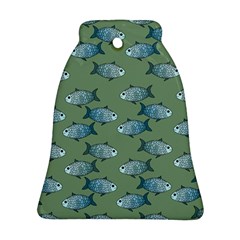 Fishes Pattern Background Theme Bell Ornament (two Sides) by Vaneshop